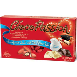 Ciocopassion rosso Crispo 1 Kg: confetti rossi con doppio cioccolato, ideali per confettata laurea