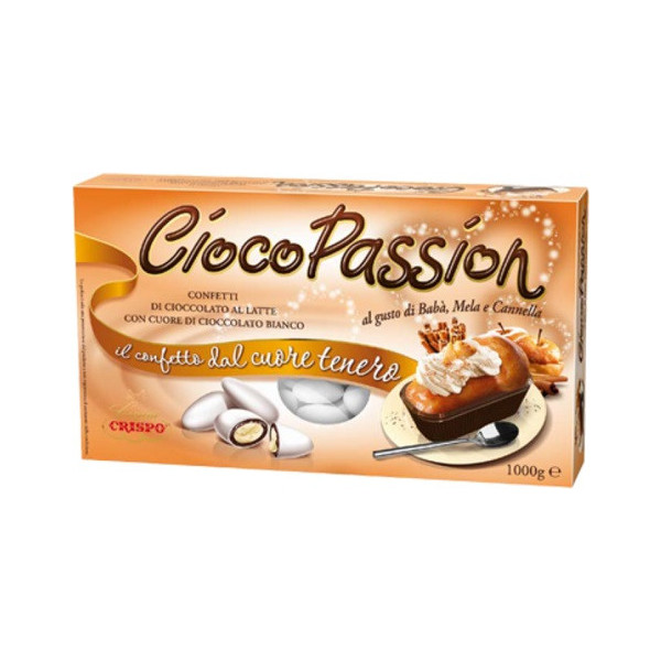 Ciocopassion babà mela e Cannella 1 Kg di Crispo: confetti bianchi doppio cioccolato gusto crema pasticceria