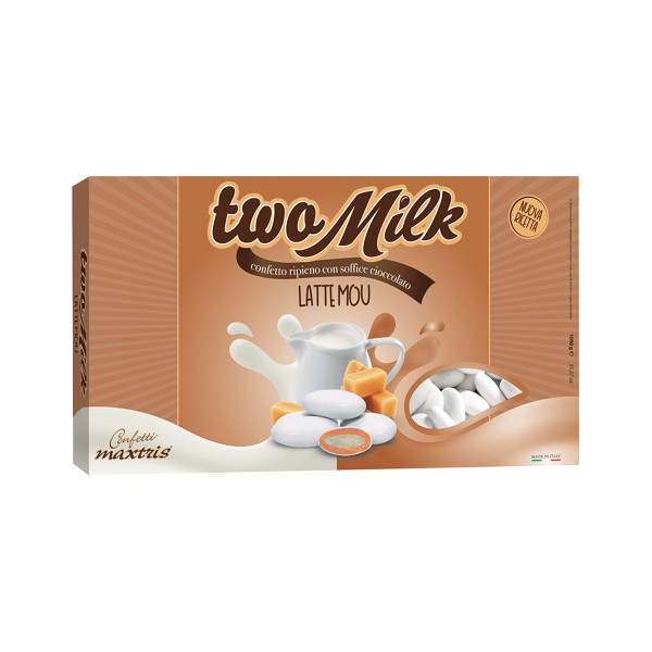 Two Milk Latte e Mou, confetti bianchi Maxtris 1 kg, il doppio cioccolato di Maxtris
