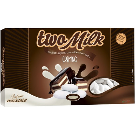 Two Milk Cremino, confetti bianchi Maxtris con doppio cioccolato da 1 kg Two Milk Cremino, confetti bianchi Maxtris con doppio cioccolato da 1 kg