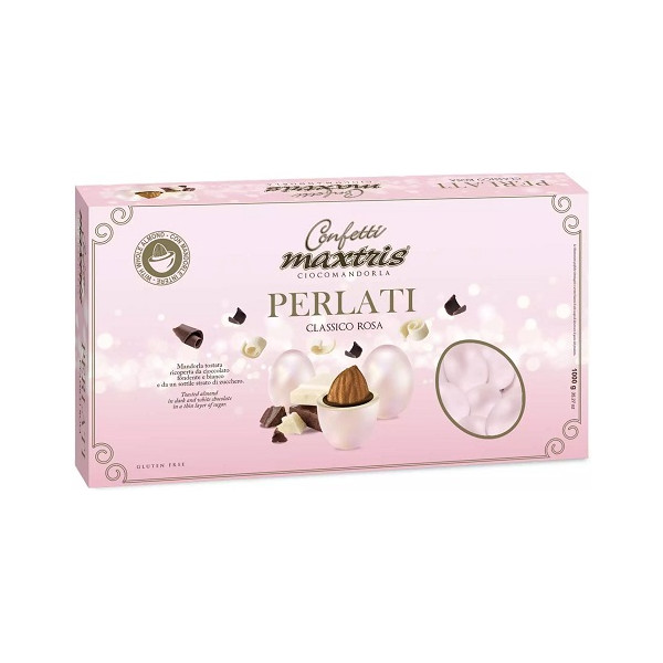 Confetti Maxtris Perlati Rosa da 500 g, confetti perlati rosa ciocomandorla Maxtris
