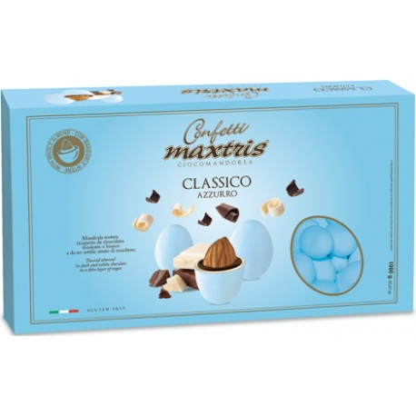 Maxtris Classico Azzurro, confetti azzurri, cioco-mandorla in confezione da 1 Kg da Maxtris