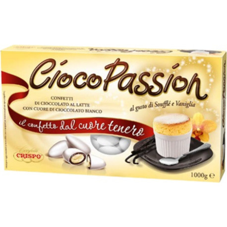 Ciocopassion soufflé e vaniglia Crispo: confetti bianchi ideali per confettata