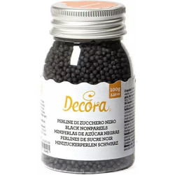 Perline nere di zucchero da 100 g, 1,5 mm, per decorazione dolci da Decora