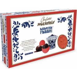 Maxtris Amarena Fabbri Rosso, confetti rossi con amarena e cioccolato fondente da 1 Kg di Maxtris