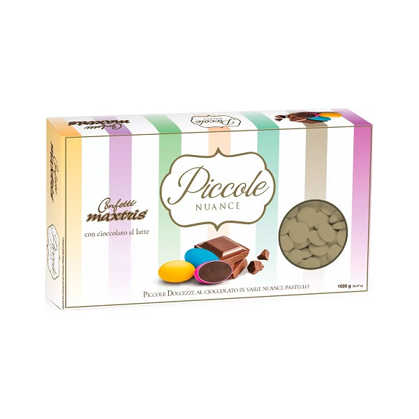 Maxtrix Piccole Nuance Tortora, confetti tortora con cioccolato al latte a forma di lente da 1 Kg