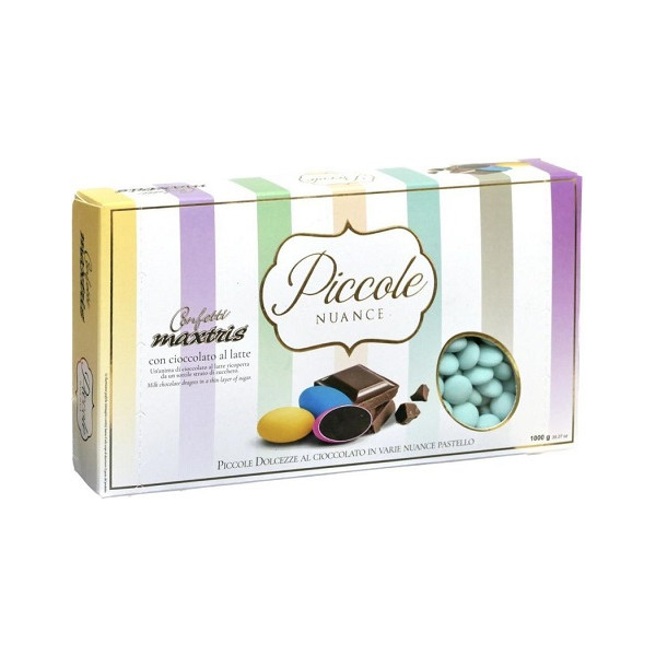 Maxtrix Piccole Nuance Tiffany, confetti color tiffany con cioccolato al latte a forma di lente da 1 Kg