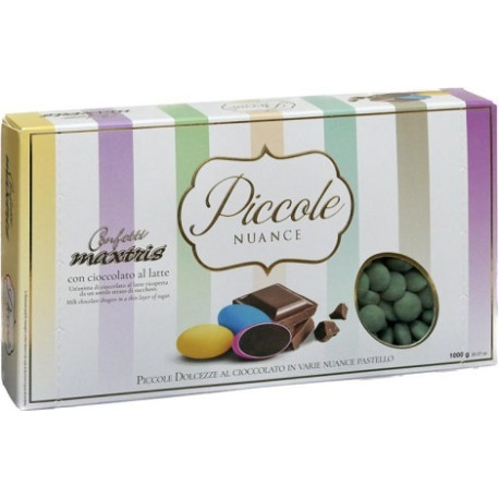 Maxtrix Piccole Nuance Verde Salvia, confetti verdi con cioccolato al latte a forma di lente da 1 Kg