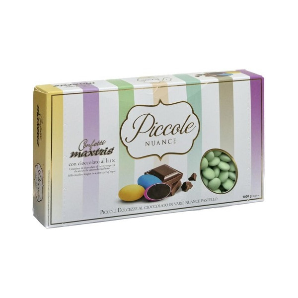 Maxtrix Piccole Nuance Pea Green, confetti verdi con cioccolato al latte a forma di lente da 1 Kg