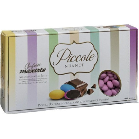 Maxtrix Piccole Nuance Rosa, confetti rosa con cioccolato al latte a forma di lente da 1 Kg Maxtrix Piccole Nuance Rosa, confetti rosa con cioccolato al latte a forma di lente da 1 Kg