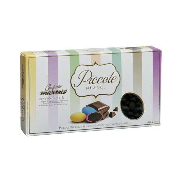 Maxtrix Piccole Nuance Black Nero, confetti neri con cioccolato al latte a forma di lente da 1 Kg