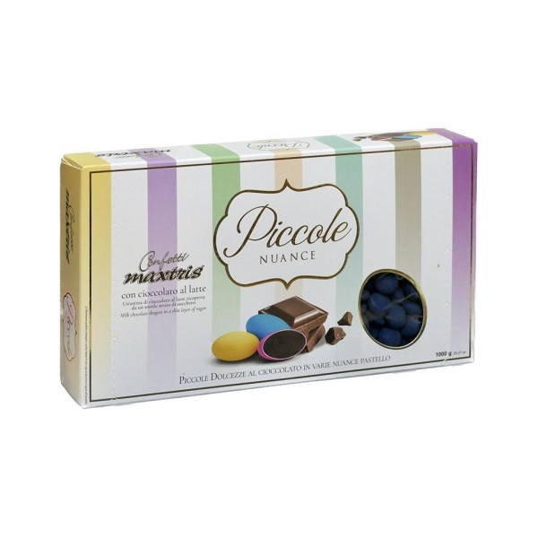 Maxtrix Piccole Nuance Blue, confetti blu con cioccolato al latte a forma di lente da 1 Kg