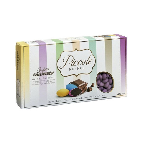 Maxtrix Piccole Nuance Malva, confetti viola con cioccolato al latte a forma di lente da 1 Kg