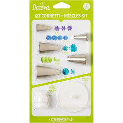 Kit Cornetti Green con 5 bocchette 1 adattatore e 1 supporto fiori da Decora