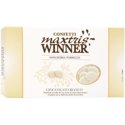 Maxtris Winner Cioccolato Bianco, confetti avorio con mandorla tostata e cioccolato bianco da 1 Kg