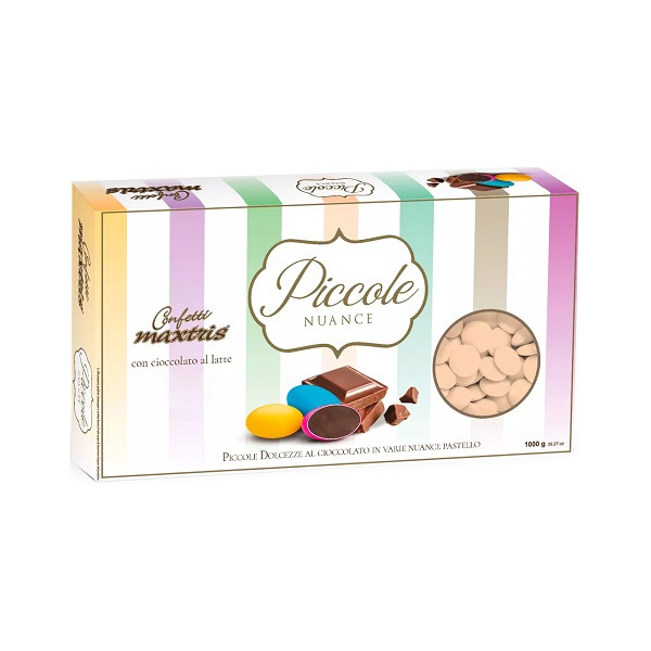 Maxtrix Piccole Nuance Nude, confetti rosa con cioccolato al latte a forma di lente da 1 Kg