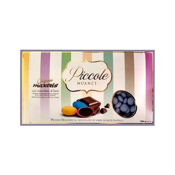 Maxtrix Piccole Nuance  Carta da Zucchero, confetti azzurro pastello con cioccolato al latte a forma di lente da 1 Kg