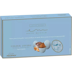 Maxtris Nuance Carta da Zucchero gusto Gianduia, confetti azzurro pastello, cioco mandorla da 1 Kg