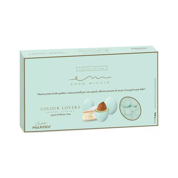Maxtris Nuance Tiffany o Acqua Marina Enzo Miccio, gusto pistacchio, confetti verdi al pistacchio