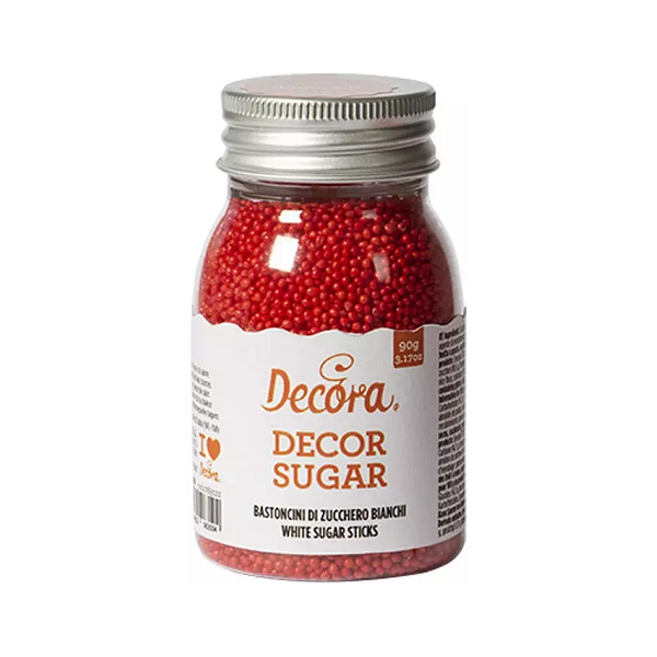 Perline rosse di zucchero da 100 g, 1,5 mm, per decorazione dolci da Decora