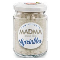 Sfere di zucchero bianco diametro 4 mm in barattolo da 90 g di Madma
