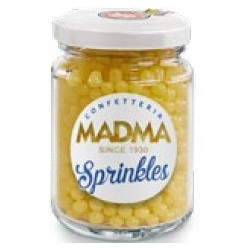 Sfere di zucchero giallo brillante di diametro 4 mm, in barattolo di vetro da 90 g