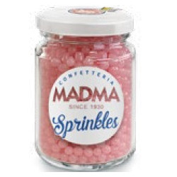 Sfere di zucchero rosa brillante, diametro 4 mm, in barattolo da 90 g di Madma