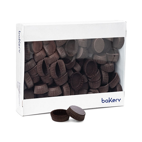 2500 Pirottini Tartelletta bassa marrone in carta forno diametro 4 cm altezza 1,5 cm