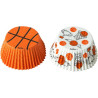 Set di 36 pirottini muffin Basket, da Decora, in carta con decori a tema gioco del basket di ø5xh3,2 cm Set di 36 pirottini muffin Basket, da Decora, in carta con decori a tema gioco del basket di ø5xh3,2 cm