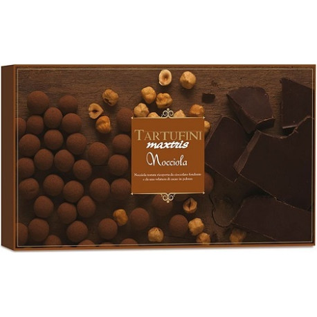 Tartufini Nocciola Maxtris da 500 g: praline con nocciola tostate ricoperte di cioccolato fondente Tartufini Nocciola Maxtris da 500 g: praline con nocciola tostate ricoperte di cioccolato fondente