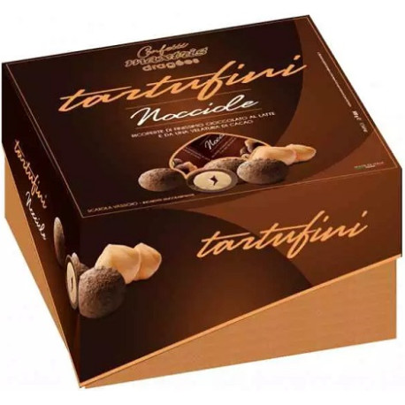 Vassoio Tartufini Nocciola Maxtris praline con nocciola e fondente Incartati singolarmente 500 g