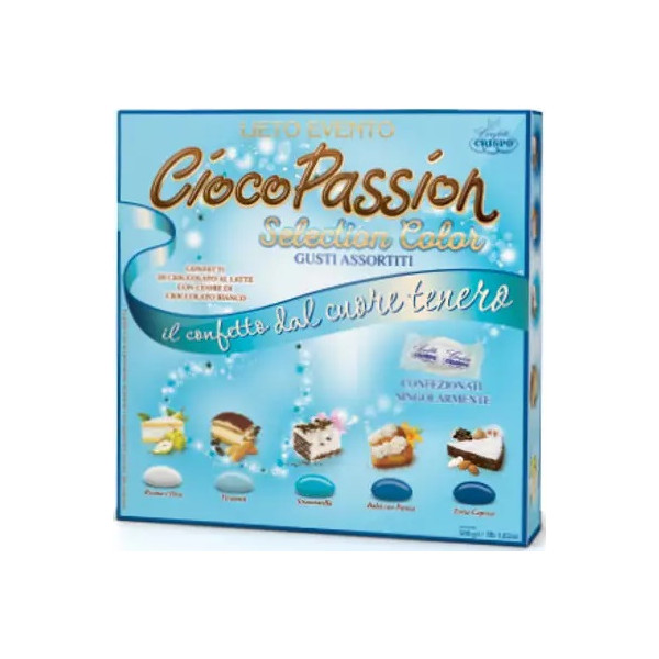 Vassoio Confetti Ciocopassion Selection Color Celeste di Crispo da 500 g