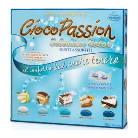 Vassoio Confetti Ciocopassion Selection Color Celeste di Crispo da 500 g