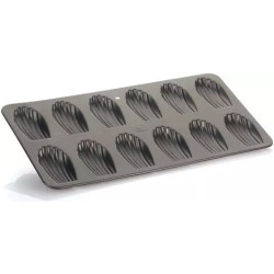 Stampo madeleine teglia in metallo antiaderente 12 maddalene 7,2x4,5xh1,6 cm Vespa