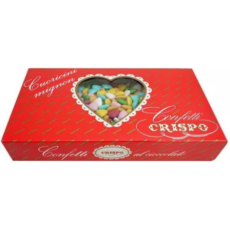 Confetti Cuoricini Mignon Colori Assortiti 1Kg al cioccolato fondente di Crispo Confetti Cuoricini Mignon Colori Assortiti 1Kg al cioccolato fondente di Crispo