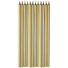 Set 12 Candeline Mezzo Stelo Oro: candele lunghe 6 cm colore oro da Wilton