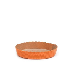 Stampo crostata in carta da forno arancione da 10 cm per mini tortine da 60 g