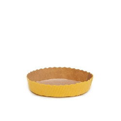 Stampo crostata in carta da forno gialla da 10 cm per mini tortine da 60 g