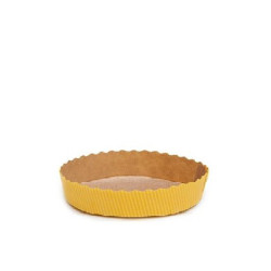 Stampo crostata in carta da forno gialla di ø10 cm per mini tortine da 100 g