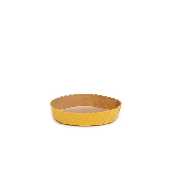 Stampo crostata in carta da forno gialla di ø10 cm per mini tortine da 100 g