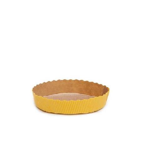 Stampo crostata in carta da forno gialla di ø10 cm per mini tortine da 100 g Stampo crostata in carta da forno gialla di ø10 cm per mini tortine da 100 g