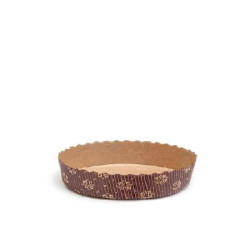 Stampo crostata in carta da forno marrone di ø10 cm per mini tortine da 60 g