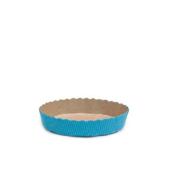 Stampo crostata in carta da forno blu di ø10 cm per mini tortine da 100 g