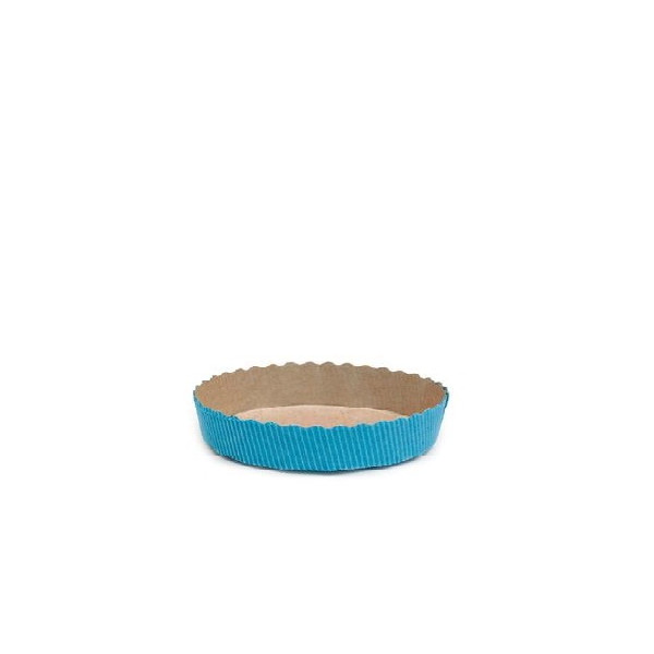 Stampo crostata in carta da forno blu da 10 cm per mini tortine da 60 g