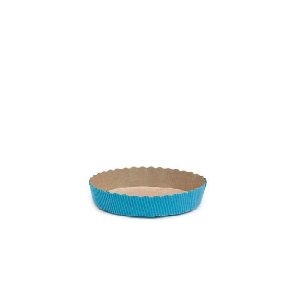Stampo crostata in carta da forno blu di ø10 cm per mini tortine da 100 g