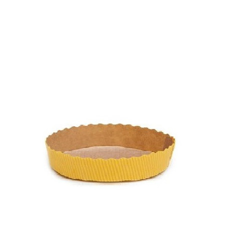 Stampo crostata in carta da forno gialla di ø15,5 cm per mini tortine di 300 g Stampo crostata in carta da forno gialla di ø15,5 cm per mini tortine di 300 g