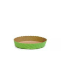 Stampo crostata in carta da forno verde da 10 cm per mini tortine da 60 g