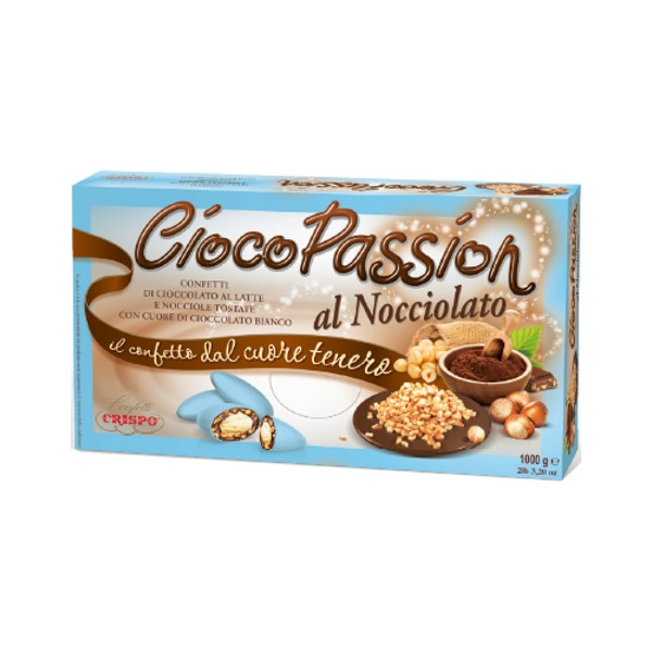 Confetti Ciocopassion Nocciolato celeste in confezione da 1 Kg  di Crispo