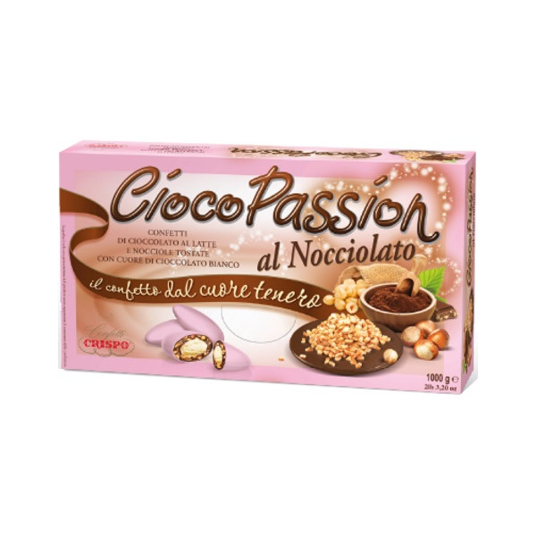 Confetti Ciocopassion Nocciolato rosa in confezione da 1 Kg di Crispo