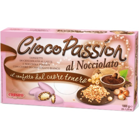 Confetti Ciocopassion Nocciolato rosa in confezione da 1 Kg di Crispo Confetti Ciocopassion Nocciolato rosa in confezione da 1 Kg di Crispo